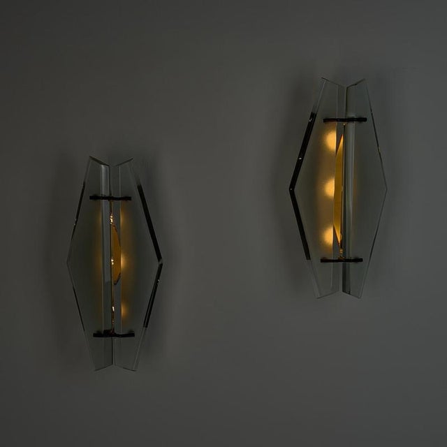 Silver Model 1937 Wall Lights attributed to Max Ingrand for Fontana Arte, Italy, 1958, Set of 2 For Sale - Image 8 of 18