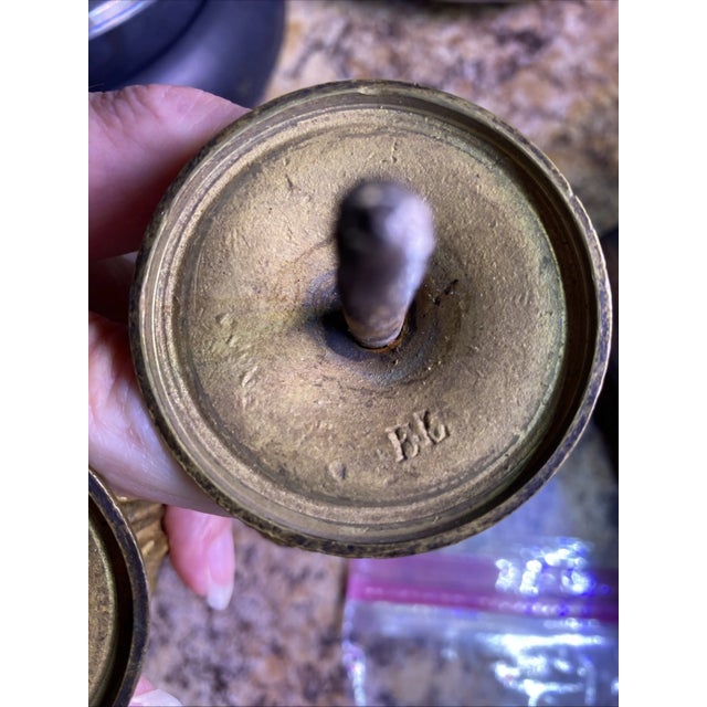 French Style Antique Gilded Bronze Finial for Staircase, Curtain Rod, Bed a Pair For Sale - Image 10 of 10