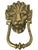 English Antique English Brass Lion Head Door Knocker For Sale - Image 3 of 10
