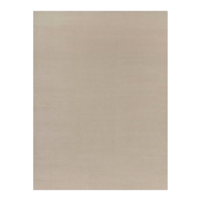Rug & Kilim’s Oversized Contemporary Textural Solid Rug in Cream and White Tones - 12x16 For Sale