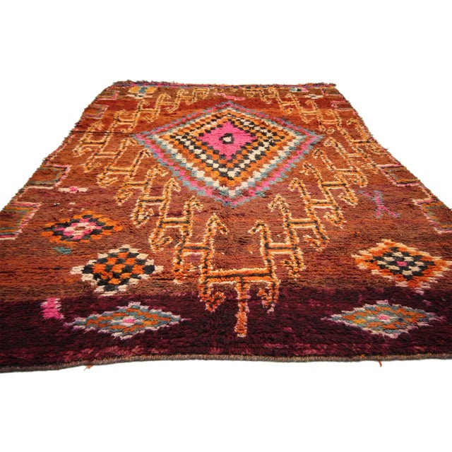 Tribal Vintage Berber Moroccan Boujad Rug - 05'08 X 09'01 For Sale - Image 3 of 6