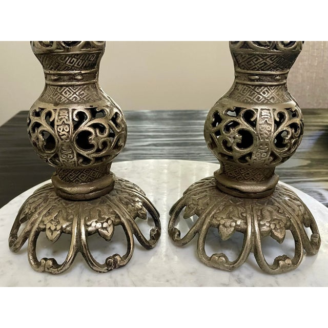 1960s James Mont Style Vintage Japanese Candle Holders - A Pair For Sale - Image 5 of 9