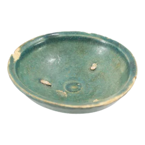17th Century or Earlier Turquoise Green-Blue Glazed Persian Kashan Style Bowl
