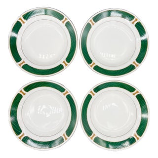 Set of 4 Majesty Fine China "Malachite" Rim Soup Bowls – Hollywood Regency / Neoclassical For Sale