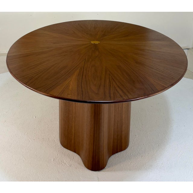 Elegant Radial Dining Table in Walnut For Sale - Image 4 of 7