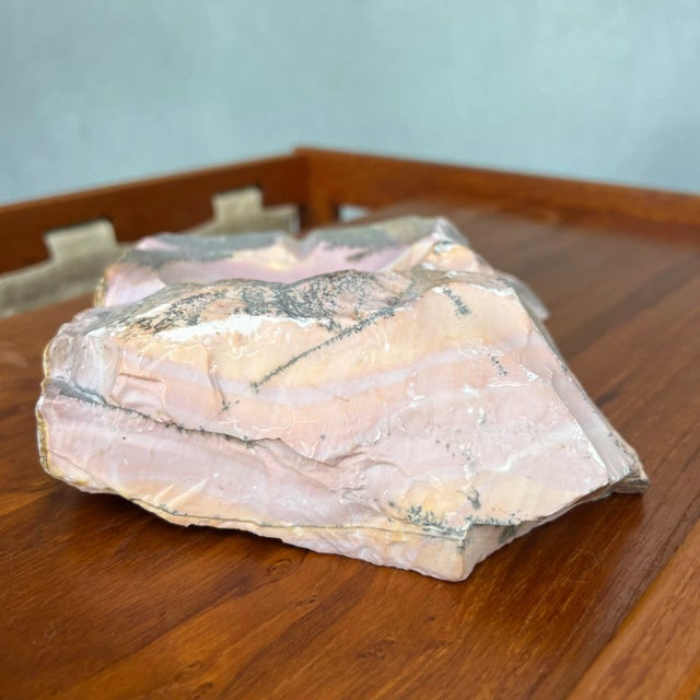 1970s Italian Organic Modern Pink Marble Onyx Ashtray For Sale - Image 9 of 11