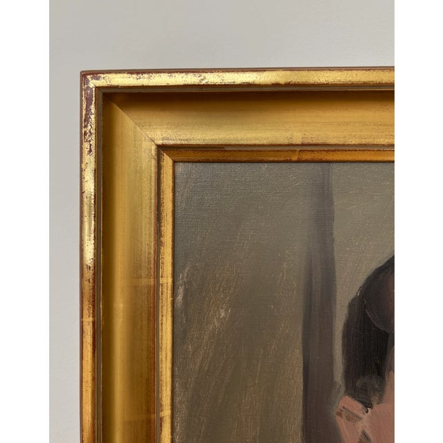 Albert Chavaz, Portrait de jeune femme, 1977, Oil on Cardboard, Framed For Sale - Image 8 of 11