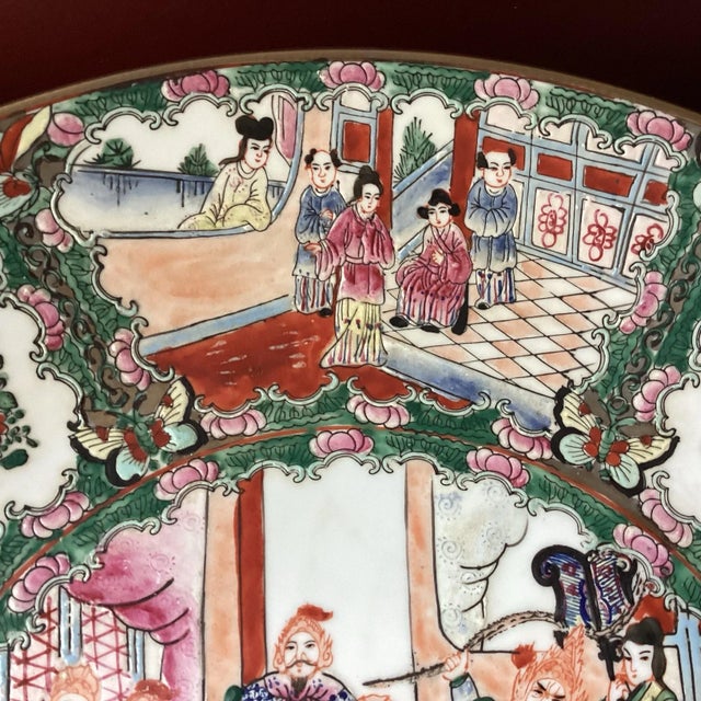 Antique Chinese Rose Medallion Platter Bowl – Palace Size 18” Wide, Marked For Sale In Washington DC - Image 6 of 11