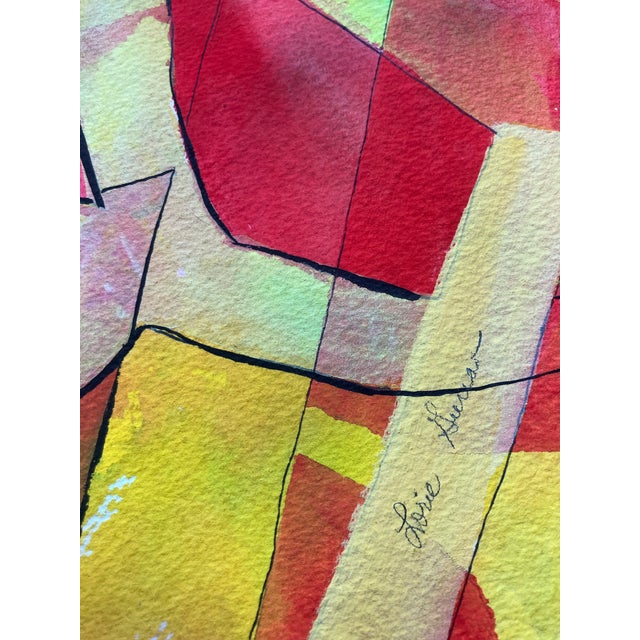 1970’s Original Abstract Watercolor Painting Signed For Sale - Image 4 of 5