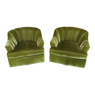 Chartreuse Swivel Chairs Pair Zinc "Crillion" For Sale