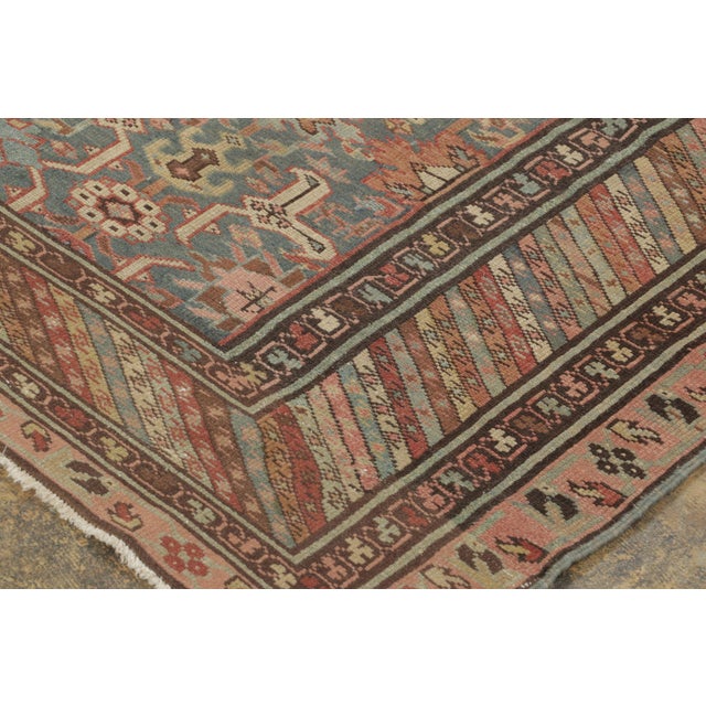Antique Caucasian Kuba Rug in Blue With Rhythmic Floral Geometry - Rug & Kilim For Sale In New York - Image 6 of 6