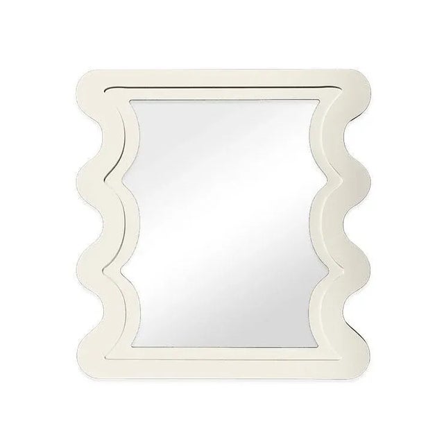 Contemporary Fleur Home Carnival Mystic Rectangle Mirror in Swiss Coffee, 24x36 For Sale - Image 3 of 3