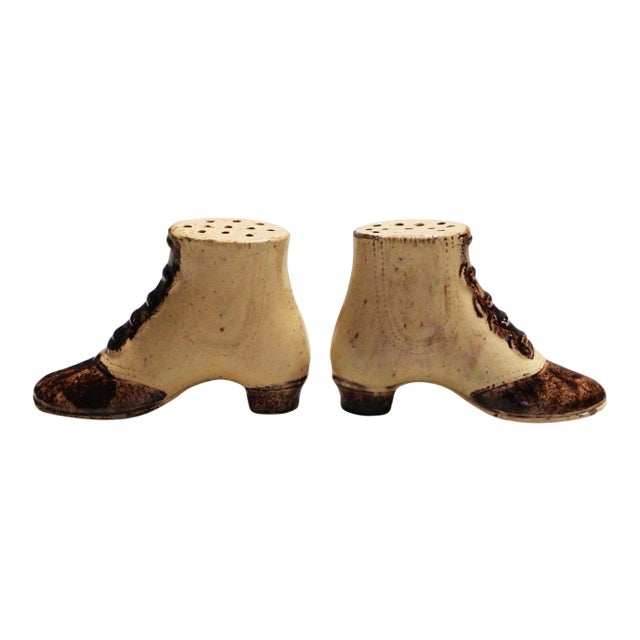 19th Century, Victorian Toothpick Holder Depicting Woman Shoes - Set of 2 For Sale