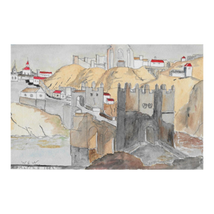 1943 British Watercolor by William Wood