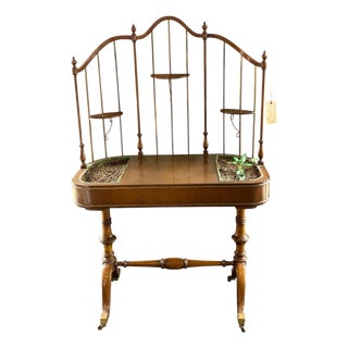 Antique Console Table Featuring Ornate Arched Frame For Sale