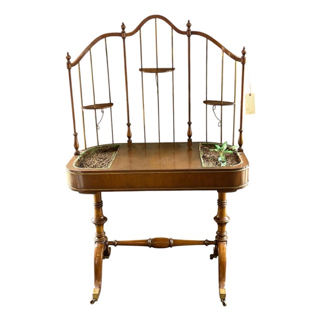 Antique Console Table Featuring Ornate Arched Frame For Sale