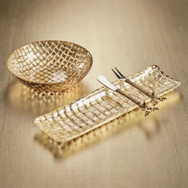 Nova Nova 7" Braided Gold Glass Bowls, Set of 6 For Sale - Image 4 of 6