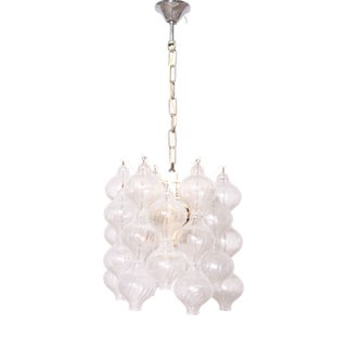 Tulipan Pendant Light in Blown Glass by J.T Kalmar, 1950s For Sale