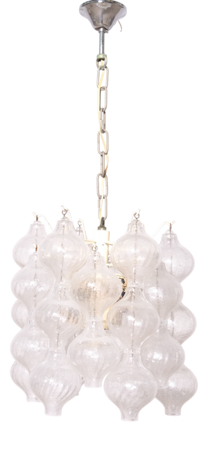 Tulipan Pendant Light in Blown Glass by J.T Kalmar, 1950s
