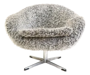 Grey Swivel Armchair with Metal Star Base, 1970s