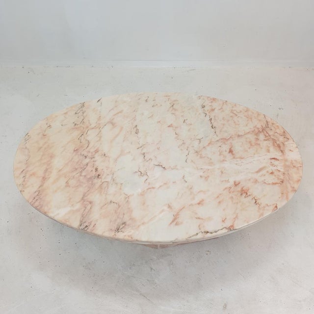 Italian Oval Marble Coffee Table, 1970s For Sale - Image 16 of 18