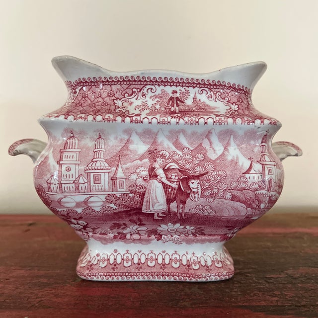 Vintage Old British Castles Pink Small Tureen, Repurposed Vase For Sale - Image 11 of 12