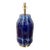 Harp & Finial Large Mid-Century Style Lamp Blue Glaze. For Sale