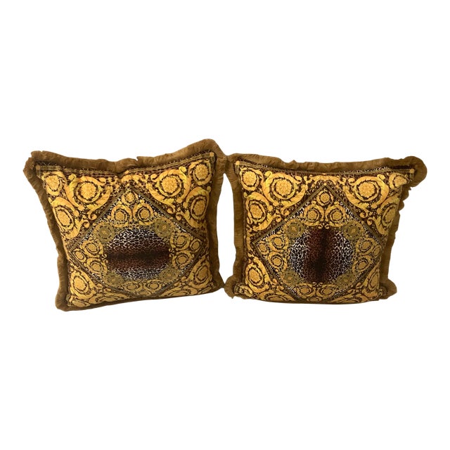 Vintage Atelier Versace Fabric Pillows - a Pair For Sale