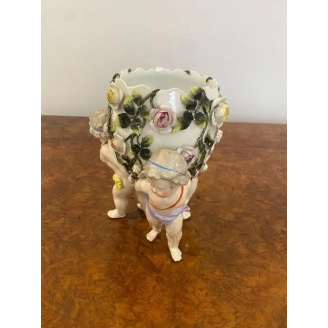 Late 19th Century Antique Victorian Porcelain Vase from Sitzendorf, 1880s For Sale - Image 5 of 6