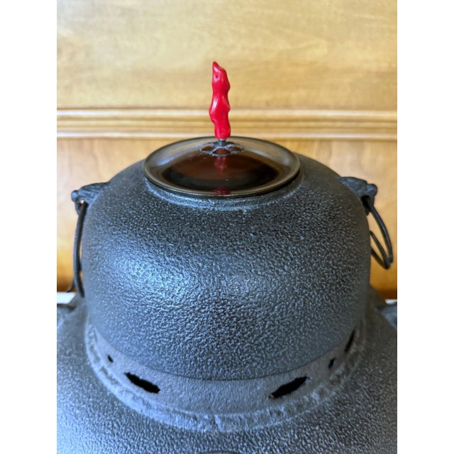 Fine Japanese Cast Iron Chagama Set for Tea Ceremoney For Sale - Image 16 of 16