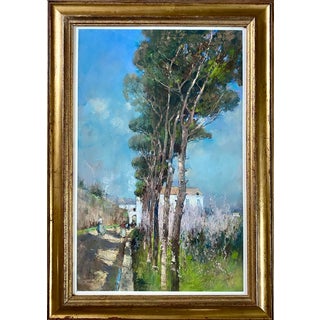 Giuseppe Casciaro, A Street in Naples, Large Pastel, 1906, Framed For Sale