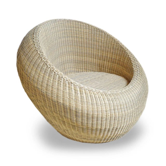 Contemporary Outdoor Faux Wicker Bubble Chair For Sale - Image 3 of 8