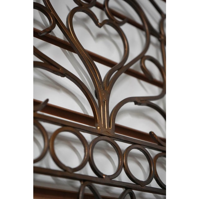 1980s Hanging Scrolled Iron Wall Art W. Gold Finish For Sale - Image 5 of 8