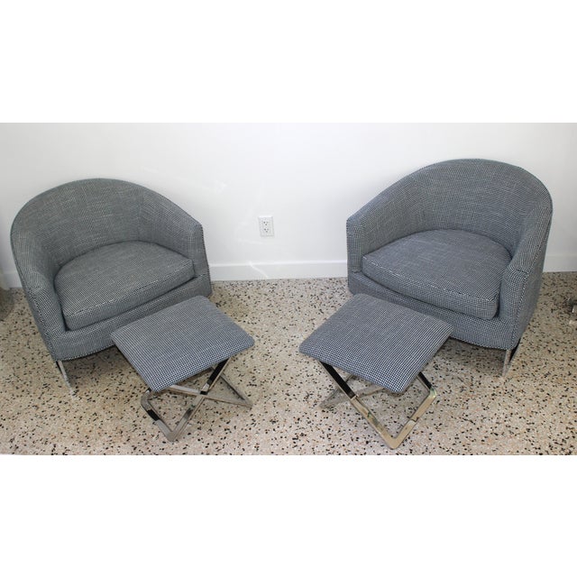 Milo Baughman Barrel Back Club Chairs - a Pair For Sale - Image 11 of 13