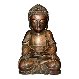 Bronze Cold Painted Baby Buddha Tang Style For Sale