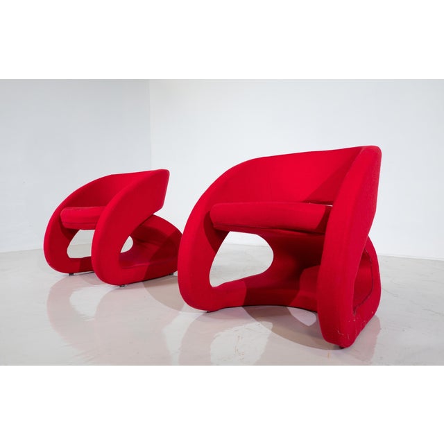 Set of Red Smile Armchairs by Marcello Ziliani for BBB Emmebonacina, Italy, 1990s For Sale - Image 6 of 8