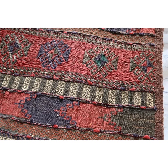 Afghan Oriental Nomadic Beloch Sumakh Kilim Runner Rug, 1920s For Sale - Image 10 of 13