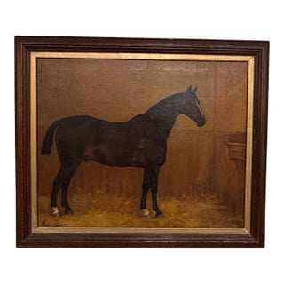 19th Century Equestrian Oil on Canvas For Sale