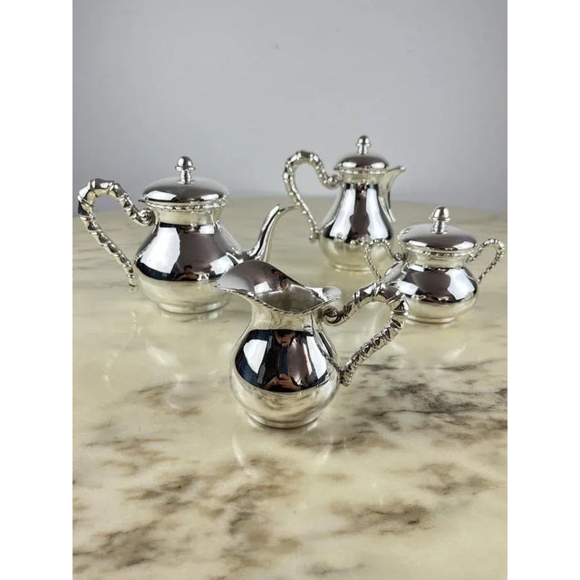 Tea Set in 800 Silver, 1980s, Set of 4 For Sale - Image 11 of 11