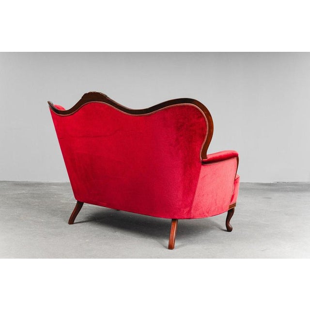 Vintage Baroque-Style Velvet Sofa For Sale - Image 6 of 18