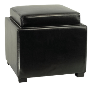 Tray Storage Ottoman, Java & Black
