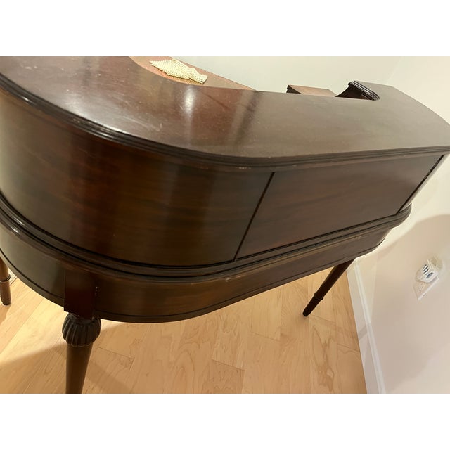 Brown Carlton House Style Mahogany Writing Desk and Chair Early 1900s Colonial Manufacturing For Sale - Image 8 of 18