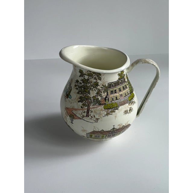 McKenzie Childs Aurora Toil Pattern Enamel Pitcher For Sale In Raleigh - Image 6 of 7
