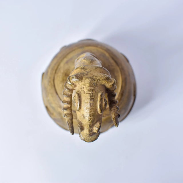 Vintage African Metal Pot With Animal Head Burkina Faso For Sale - Image 10 of 13
