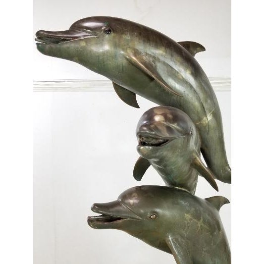 Large Monumental Bronze Dolphin Water Fountain Statue Chairish