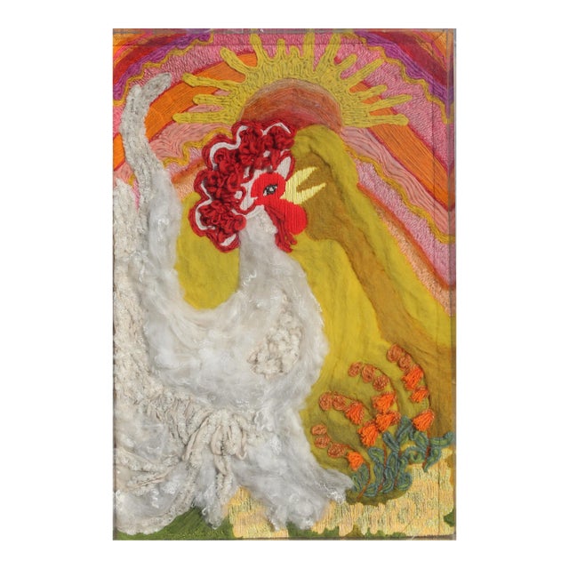 Creation (The Seventh Day), Unknown Artist Yarn Weaving Tapestry on Board, Signed Verso 'joyce S. Glasby' For Sale