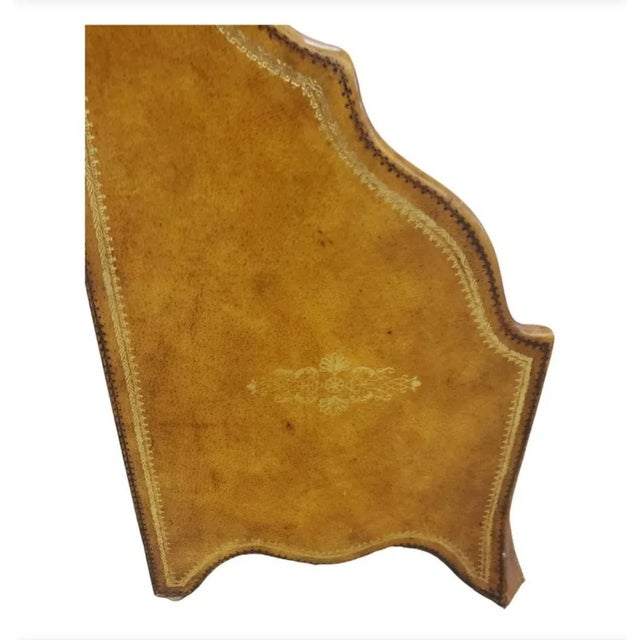 1980s Maitland Smith Neoclassical Brown Leather Upholstered Magazine or Letter Stand For Sale - Image 5 of 9