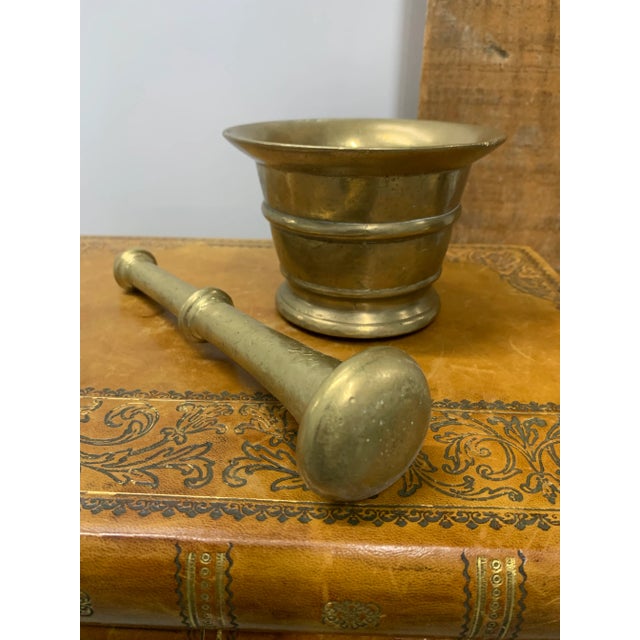19th Century Dutch Polished Brass Mortar & Pestle For Sale - Image 4 of 7