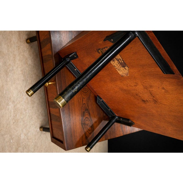 Geraldo de Barros for Unilabor Pair of Brazilian Rosewood Nightstands, Brazil 1950s - Lot 904 For Sale - Image 12 of 17
