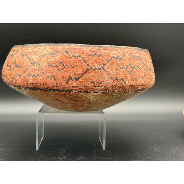 Peruvian Shapido Conido Style Polychrome Red Clay Pottery Vessel For Sale - Image 9 of 16